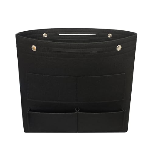 Vercord Extra Tall Felt Bag Organizer Vertical Height Design for Deep Tote and Backpack Bags Black - color: Black