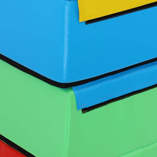 Jumping Boxes for Training, Kids Soft Plyo Box, 4 in 1 Stackable Jump Boxes, Weight Upgrade, Safety and Stability, Suitable for Home School Gym Outdoor Activities Exercise(Size:80×45×65×20cm) - size: 80×45×65×20cm