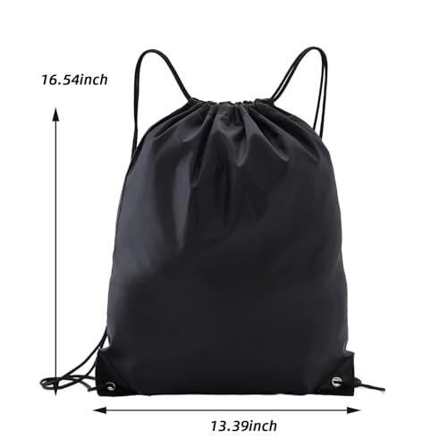 Drawstring Backpacks,10 Pack — Lightweight Drawstring Bags, Gym Sack for Sports, Daily Use & Travel (10, Black) - color: Black