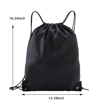 Drawstring Backpacks,10 Pack — Lightweight Drawstring Bags, Gym Sack for Sports, Daily Use & Travel (10, Black) - color: Black