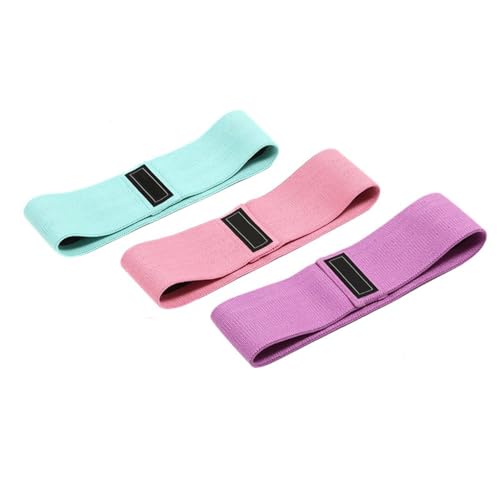 3 Pack Fabric Hip Resistance Bands, Non-Slip Glute Workout Loop Bands, 3 Tension Levels Fitness Exercise Bands for Leg Hip Training - color: Pink