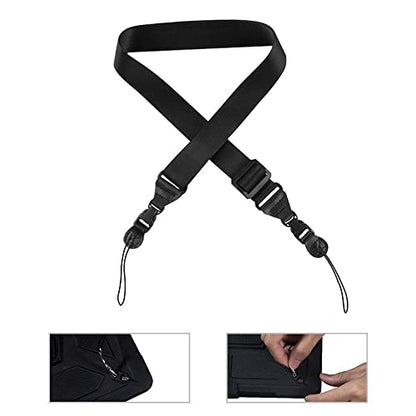 Replacement Shoulder Strap: Universal Adjustable Shoulder Strap Belt for Laptop iPad Case Notebook Messenger Camera Luggage Briefcase Duffel Bag, Comfortable Neck Strap Nylon 32"-61" - color: Black-1 Pack