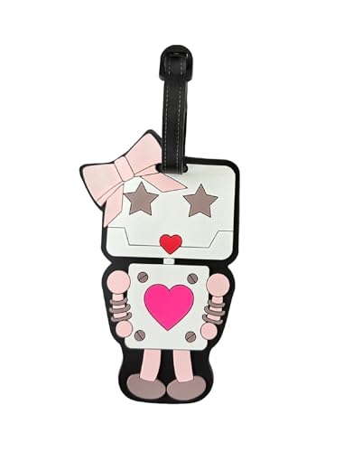Cute Colorful Robot Silicone Luggage Tag Funny Cartoon Suitcase Labels Bag Tag Travel Accessory for Cruise Airport - color: Robot B