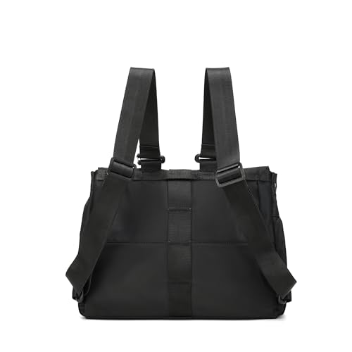 Commuting backpack for both men and women, casual computer backpack, crossbody bag, versatile backpack (Black) - color: Black