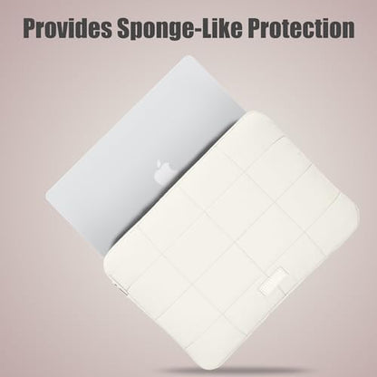 Puffy Laptop Sleeve 14 Inch Matte Beige, Waterproof Carrying Case Bag for Women, Fluffy Computer Case Compatible with MacBook Pro 14 Inch, MacBook Air M2 M1, Asus/Dell XPS/Lenovo - color: Matte Beige, size: 14-inch
