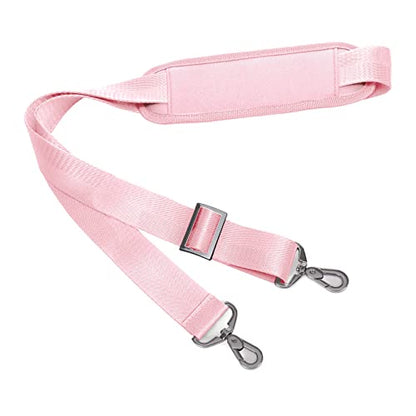 MOSISO 56 inch Shoulder Strap, Adjustable Thick Soft Universal Replacement Non-Slip Fit Padded with Metal Swivel Hooks for Laptop Shoulder Bag/Laptop Messenger Bag/Crossbody Bag, Rose Quartz - color: Rose Quartz