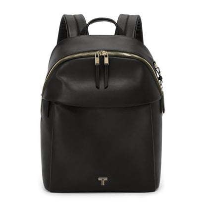 TUMI - Voyageur Holland Backpack - Women's Leather Everyday & Travel Bag - Fits up to a 14" Laptop - 14.8" X 11.3" X 5.6" - Black, Gold Hardware - color: Black With Light Gold Hardware