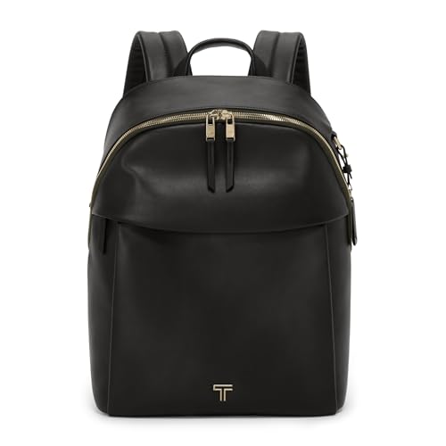 TUMI - Voyageur Holland Backpack - Women's Leather Everyday & Travel Bag - Fits up to a 14" Laptop - 14.8" X 11.3" X 5.6" - Black, Gold Hardware - color: Black With Light Gold Hardware