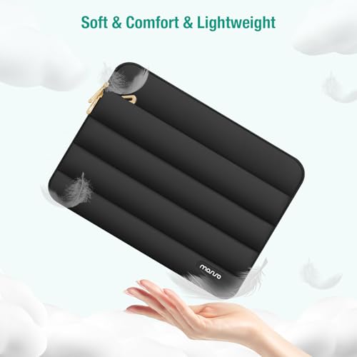 MOSISO Laptop Case 13.3 inch,13-13.3 inch Puffy Laptop Sleeve Compatible with MacBook Neo/Air 13.6 M5 M4 M3 M2 M1/Pro 13/14,HP Dell ASUS Lenovo,Polyester Horizontal Bag with Small Case, Black - color: Black, size: 13.3 inch