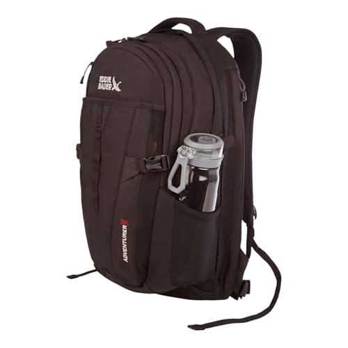 Eddie Bauer Adventurer Backpack with Organization Compartments and Hydration/Laptop Compatible Sleeve, Adventurer - Black, 30L - color: Adventurer - Black, size: 30L