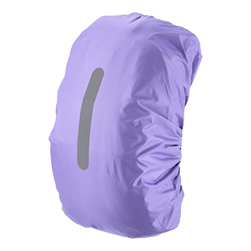 PATIKIL Waterproof Backpack Rain Cover, Non-Slip Backpack Cover with Vertical Reflective Strap Stay Dry for Hiking, Camping, Hunting - color: Purple, size: Large