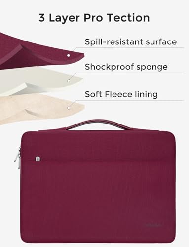 DOMISO Laptop Case Sleeve Protective Cover Compatible with MacBook Air 13 M4 M3 M2,MacBook Pro M2 M1,iPad Air/Pro,13 inch Dell,Lenovo, HP,Asus,Waterproof Computer Cases Bag with Handle,Wine - color: Wine, size: 13" for mac book