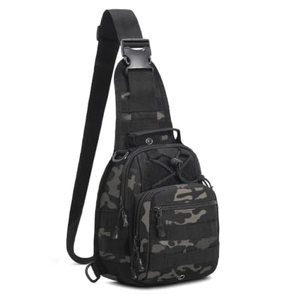 Viriber Tactical Backpack, Waterproof Military Cross-body Molle Sling Shoulder Backpack Chest Bag for Outdoor Every Day Carry Black Camo - color: Black Camo