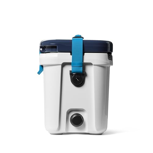 YETI Roadie 15 Hard Cooler with DoubleDuty Shoulder Strap - color: White/Blue