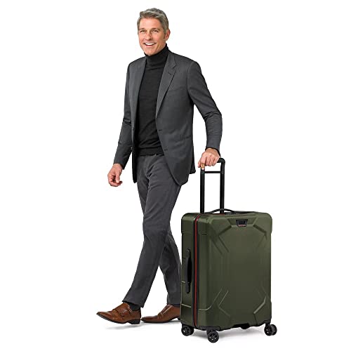 Briggs & Riley 27 Inch Medium Checked Luggage - Hardshell Heavy Duty Travel Suitcase Spinner with TSA Lock - Integrated Garment Compartment System - Torq Collection - Hunter Green - color: Hunter, size: 27"
