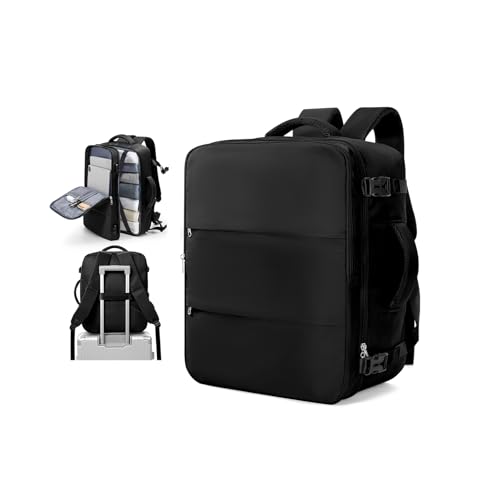 suradar Travel Backpack for Women Men,Carry On Backpack Flight Approved Hiking Backpack Rucksack Casual Daypack Personal Item Travel Weekender Essentials Backpacks Black - color: A12-black, size: Large