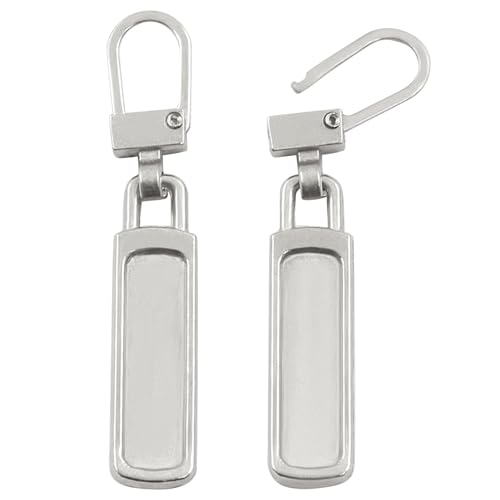 Unlorspy 6Pcs Upgraded Zipper Pull Replacements, Universal Detachable Slider Handles for Purses, Jackets, Backpacks, Boots, Coats, Luggage&Jeans(Silver) - color: Silver