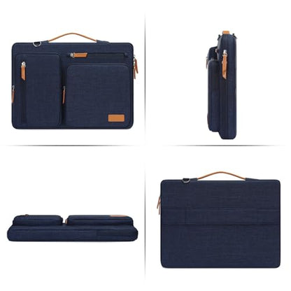 MOSISO 360 Protective Laptop Shoulder Bag,14 inch Computer Bag Compatible with HP Lenovo Dell ASUS Acer, HP, Dell Latitude, Lenovo,Side Open Messenger Bag with 4 Zipper Pockets&Handle, Navy Blue - color: Navy Blue, size: 14 inch