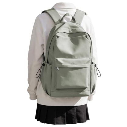 SEAFEW Small Green School Backpack Women, Unisex Lightweight Backpack School Bag Water-resistant Casual Rucksack fits 14 inch Laptop for Boys Girls Men and Women Bookbag College Daypack for Teenage - color: Green