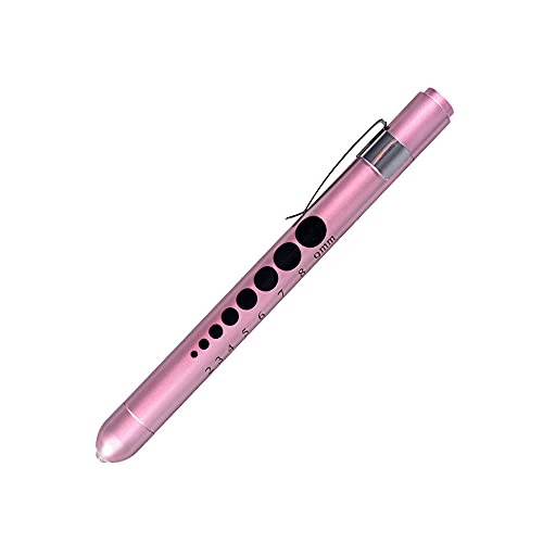Aokin Medical Pen Light for Nurse Doctor, Reusable LED Medical Penlight Flashlight with Pupil Gauge and Ruler, White Light, Rose Gold - color: Rose Gold