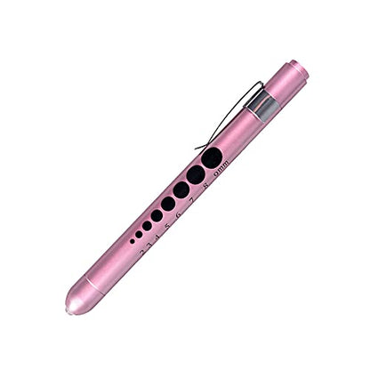 Aokin Medical Pen Light for Nurse Doctor, Reusable LED Medical Penlight Flashlight with Pupil Gauge and Ruler, White Light, Rose Gold - color: Rose Gold