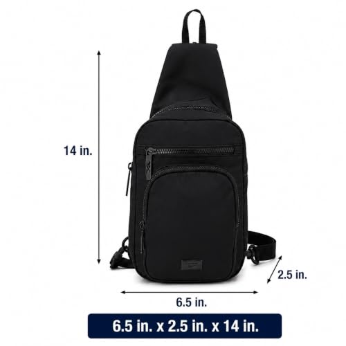 Reebok Unisex Crossbody Bag - Convertible Compact Durable Cross Body Bag for Women and Men - Gym and Travel Essentials, Size One Size, Cosmos Black - color: Cosmos Black
