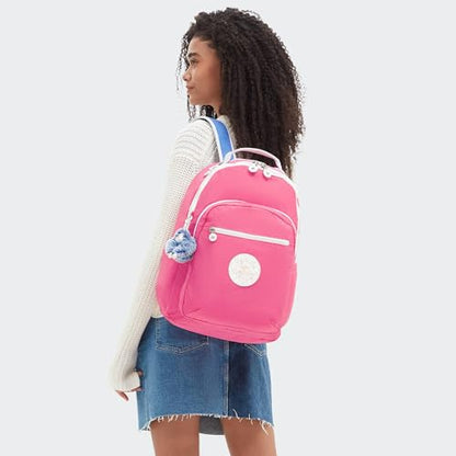 Kipling Women's Seoul 15" Laptop Backpack, Durable, Roomy with Padded Shoulder Straps, Built-In Protective Sleeve - color: White, size: 12.75''L x 17.25''H x 8''D