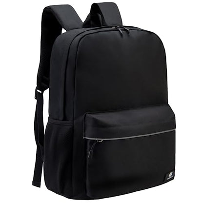 Fenrici Black Backpack for Girls, Boys, Teens, Kids' School Backpack, Kids' Bookbags with Padded Laptop Compartment, Black, 17 Inch - color: Black