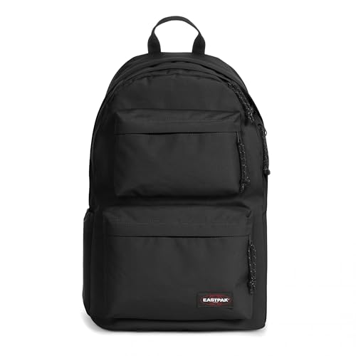 EASTPAK Padded Double – 24L Squared Backpack with Dual Front Pockets, 13” Laptop Sleeve, Bottle Holder & Padded Straps, Black - color: Black