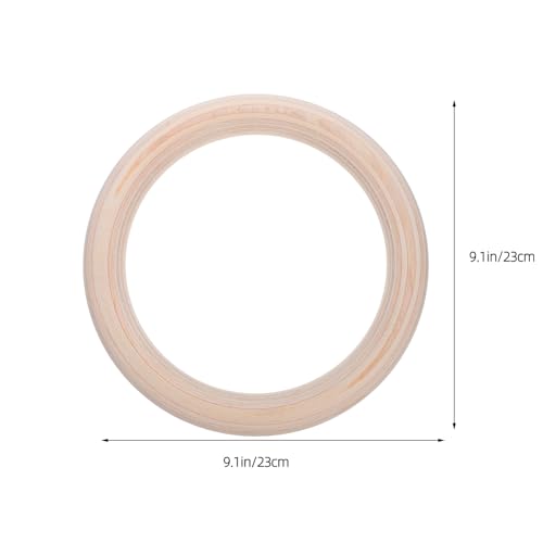 VALICLUD Wooden Gymnastic Rings Set 2pcs with Adjustable Straps for Home Gym Strength Training and Full Body Workout Fitness Rings for Men and Cross-Training