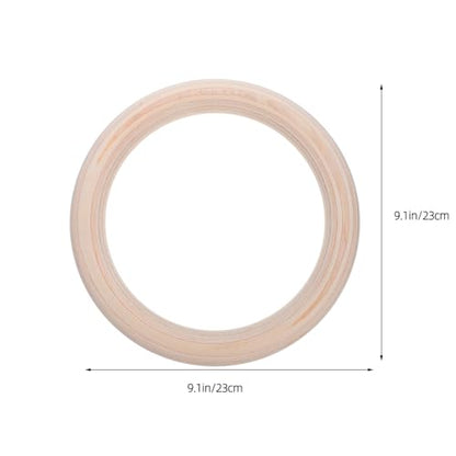 VALICLUD Wooden Gymnastic Rings Set 2pcs with Adjustable Straps for Home Gym Strength Training and Full Body Workout Fitness Rings for Men and Cross-Training