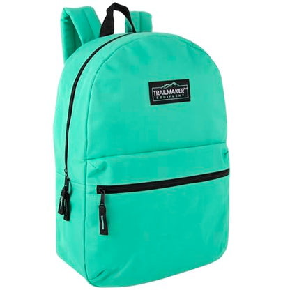 Trail maker Classic 17 inch Backpacks with Adjustable Padded Straps | School Backpacks for Girls, Boys (Aqua) - color: Aqua