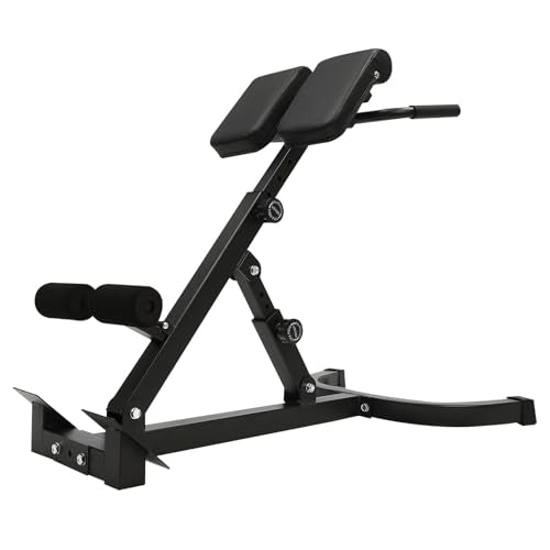 Roman Chair Back Extension Weight Bench Ab Machine Foldable Angle Height Adjustable Sit up Exercise Multi-Functional Workout Home Gym Exercise Equipment Inversion Table for Fitness - color: Upgraded Black