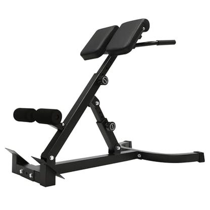 Roman Chair Back Extension Weight Bench Ab Machine Foldable Angle Height Adjustable Sit up Exercise Multi-Functional Workout Home Gym Exercise Equipment Inversion Table for Fitness - color: Upgraded Black