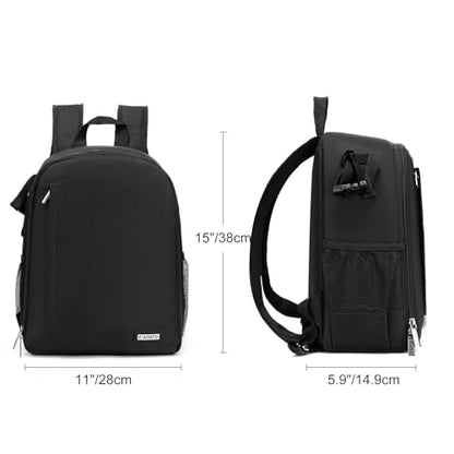CADeN Camera Backpack Bag Professional for DSLR/SLR Mirrorless Camera Waterproof, Camera Case Compatible for Sony Canon Nikon - color: Black, style: 2.0 Small