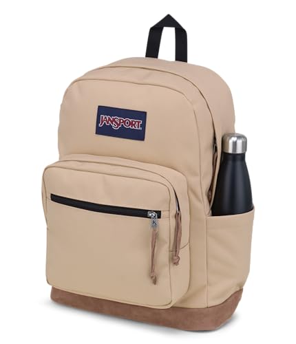 JanSport Right Pack Backpack - Durable Daypack with Padded 15" Laptop Sleeve, Spacious Main Compartment & Integrated Water Bottle Pocket - Travertine - color: Travertine
