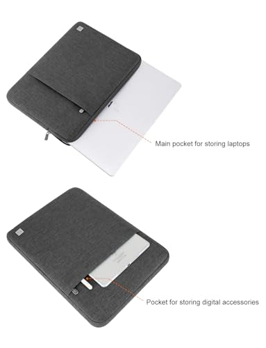 DOMISO Laptop Case Laptop Sleeve Cover Compatible with 14 inch MacBook Pro M4/M3/M2/M1 Pro/Max 2024-2021, Compatible with 13.3 inch HP Dell ASUS Notebook, Water-Resistant Bag with Pocket, Dark Grey - color: Dark Grey, size: 13-13.3 inch