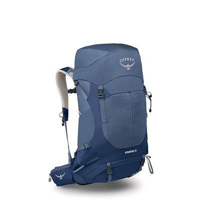 Osprey Stratos 36L Men's Hiking Backpack - Lightweight Backpacking Pack with Waterproof Raincover - Camping Bag, Nirvana Blue - color: Nirvana Blue, style: 36l