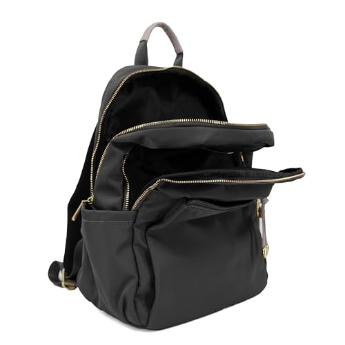 M-ioi-M Medium Backpack Purse for Women, Fashion Nylon Daypack with Gold Hardware, Lightweight Water-Resistant Rucksack for College, Work, Travel, Everyday Use, Fits 13–14" Laptop (Space Gray,Medium) - color: Space Gray,medium