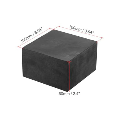 PATIKIL Rubber Anti-Vibration Pads, 2 Pcs Square Vibration Isolation Mats 4" x 4" x 2.4" for HVAC Air Conditioner Air Compressor Washer Dryer, Black - size: 4" x 4" x 2.4"