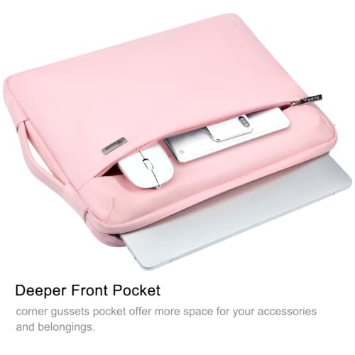 Voova Laptop Sleeve Case 15.6 16 Inch with Handle, 360° Protective Waterproof Slim Computer Bag Cover Compatible with MacBook Pro M2/M3/M4 16, HP Acer Lenovo Yoga ThinkPad Asus Laptop, Women, Pink - color: Sakura Pink, size: 15.6-16 Inch