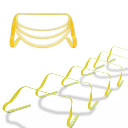 Japard Ultra Durable Agility Hurdles for Athletes of All Skill Levels, 6pcs of 7.8 inch Tall Hurdles, Bright Yellow Color, Made of Durable, Composite Materials, Easy to Set up & Transport