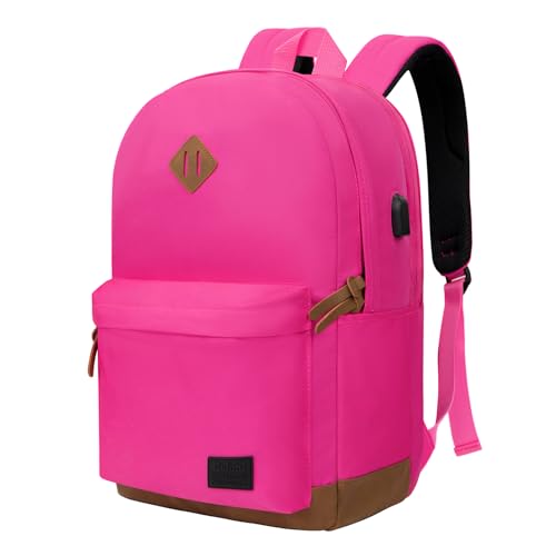 Goloni Backpack for Men Women,Travel Laptop Backpack, Water Resistant 17.3 Inch USB Charging Backpack, Large Capacity Work Commute Bag - color: Rose, size: Large