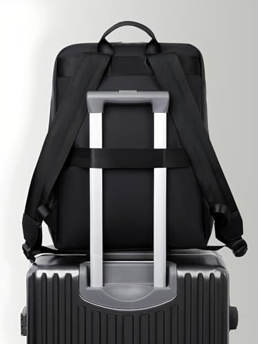 Men's Waterproof Laptop Backpack, Travel Bag, Black, Adjustable Shoulder Straps, Luggage Strap (grey) - color: Grey