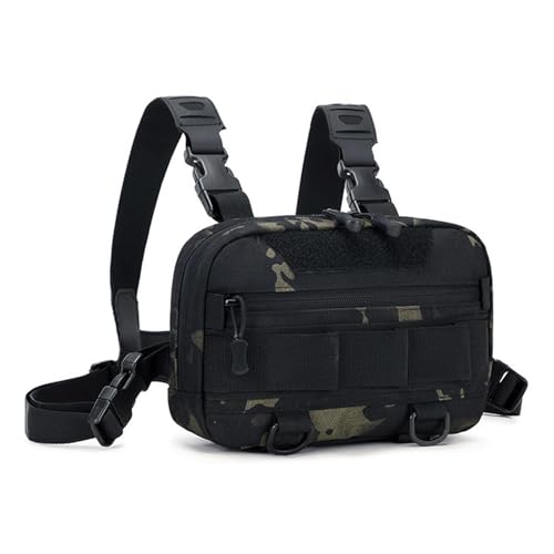 Outdoor Sports Chest Bag Utility Backpack, Portable, Multifunctional Practical Large Capacity Breathable for Camping Outdoor, Black Camo