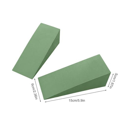 Wedge Block - EVA | Incline Board | Balance Board Foam Stretching Wedge Slant Calf Stretch Foot Support Exercise Tool for Physical Yoga Fitness Training Rehabilitation and Daily Use - color: Green 15x6x5cm ( pair)