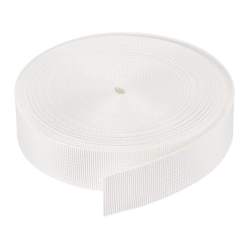 Nylon Webbing Strap Nylon Webbing Straps Durable Nylon Strap for Outdoor DIY Gear Repair,Backpack,Cargo Strap,Luggage-Rack,Pet Collars,Crafts - color: White, size: 1 inchx10 Yards