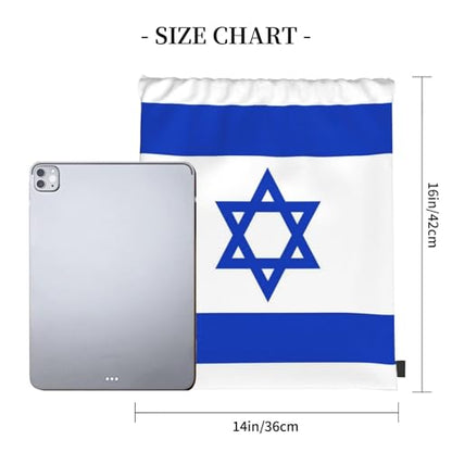 Israel Flag Drawstring Bag Sport Gym Backpack Beach Travel Sack Draw String Yoga Bag For Men Women - color: Israel Flag