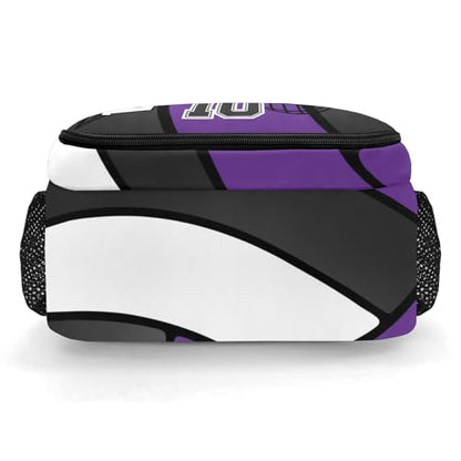 Volleyball Purple Black Shoulder Backpack Bag for Sports Travelling Hiking Camping - color: Muilti 22