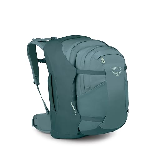Osprey Farpoint 55L Men's Travel Backpack - Carry On Bag with Personal Item Sized Detachable Daypack, Cascade Blue/Torrent Blue - color: Cascade Blue Torrent Blue, style: 55l